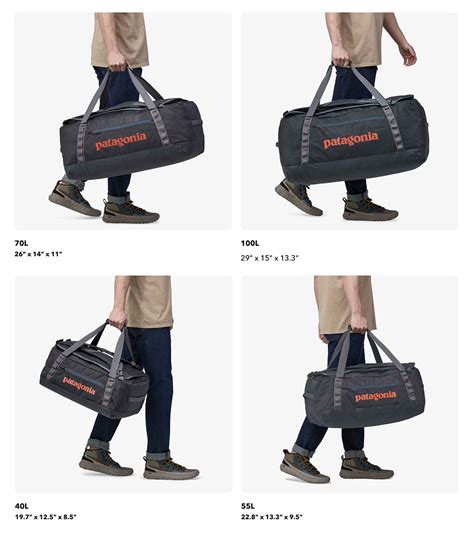 patagonia duffel size chart.